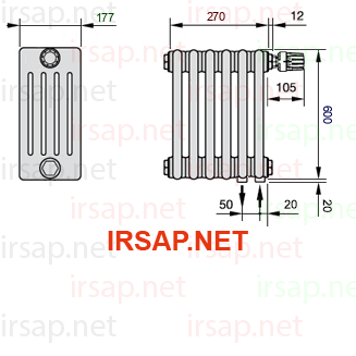Радиатор IRSAP Tesi 50600/6 T25 CL 01